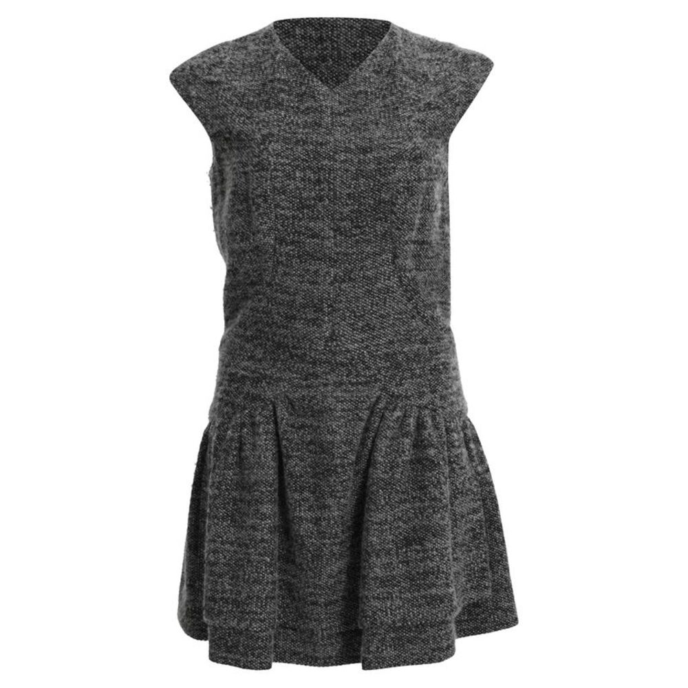 Chanel V-Neck Mini Dress in Grey Wool